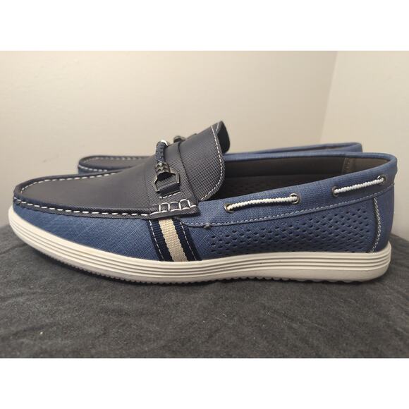 Tahari mens preppy Hunley dressy nautical blue loafers 13 - Picture 3 of 10